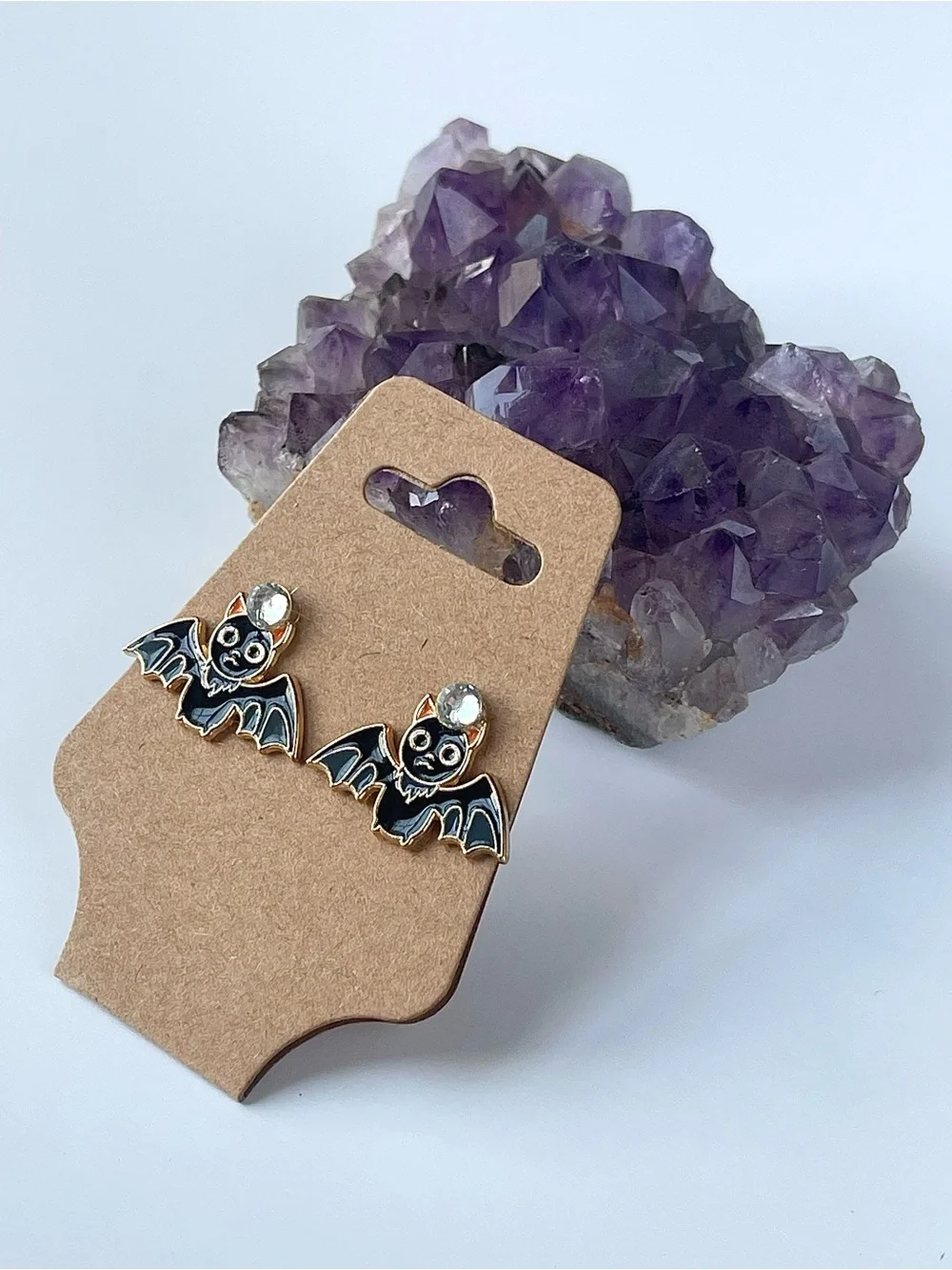 Cute Black Bat Stud Halloween Earrings